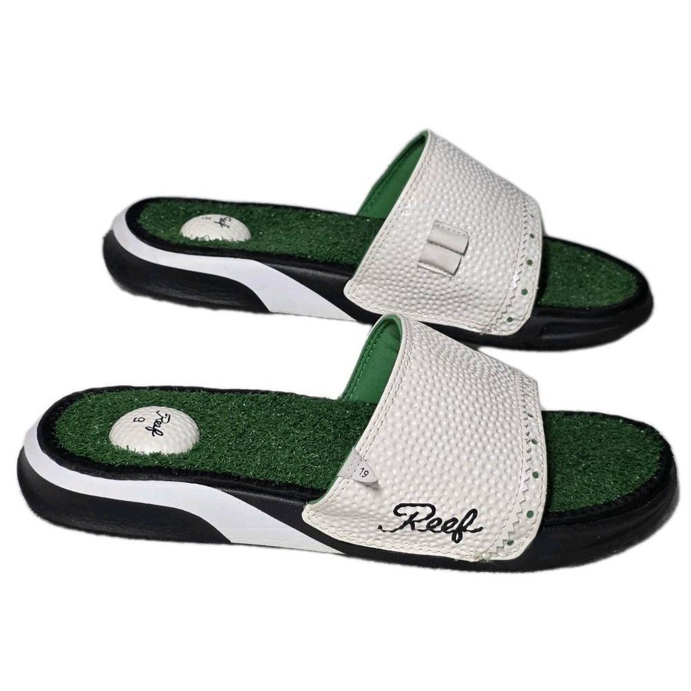 Reef Mulligan Slide Slip On GOLF Sandal Men's Size 9  VGC Astroturf Insole